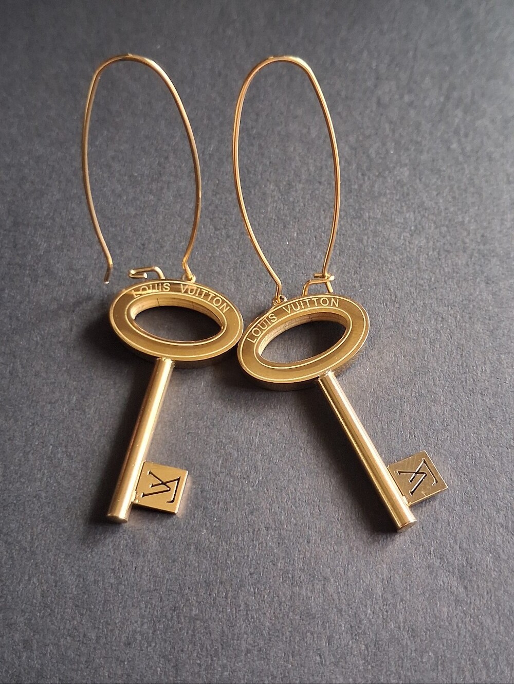 LV Fashion Jewelry Gold Key Dangle Earrings